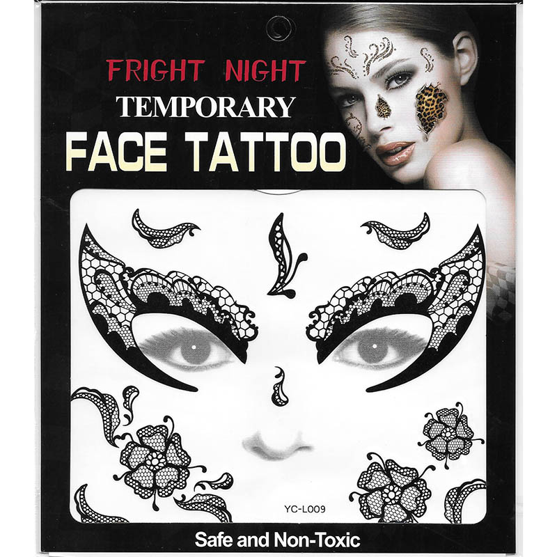 black lace eye tattoo sticker full face black tattoo sticker for adult
