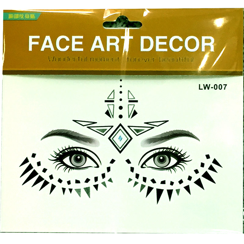 LW-007 Party Fashion Custom Design Full Face Temporary personalized Face Tattoo