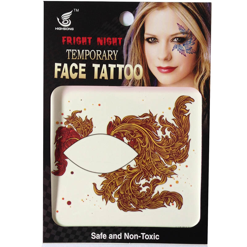 HSE03 waterproof single eye tattoo left and right brown Seaweed Temporary eye tattoo sticker
