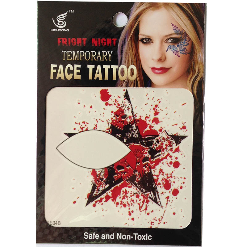 HSE04 party fashion waterproof single eye tattoo left and right five-star temporary eye tattoo sticker