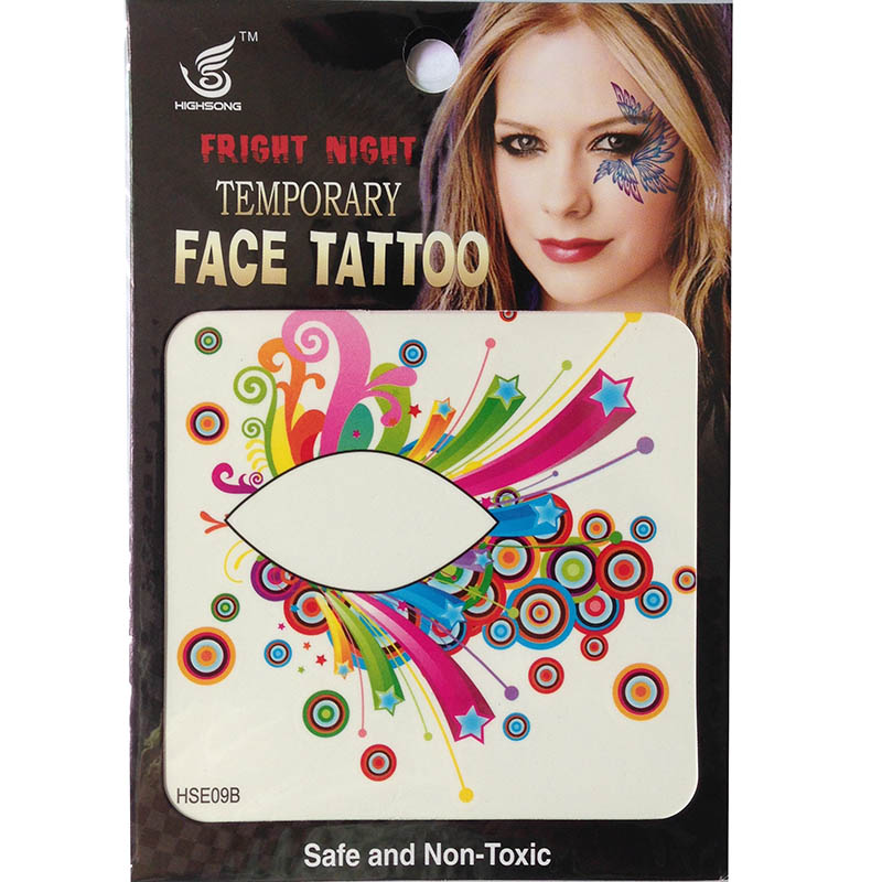 HSE09 Night party fashion design 8X8CM Temporary eye tattoo sticker
