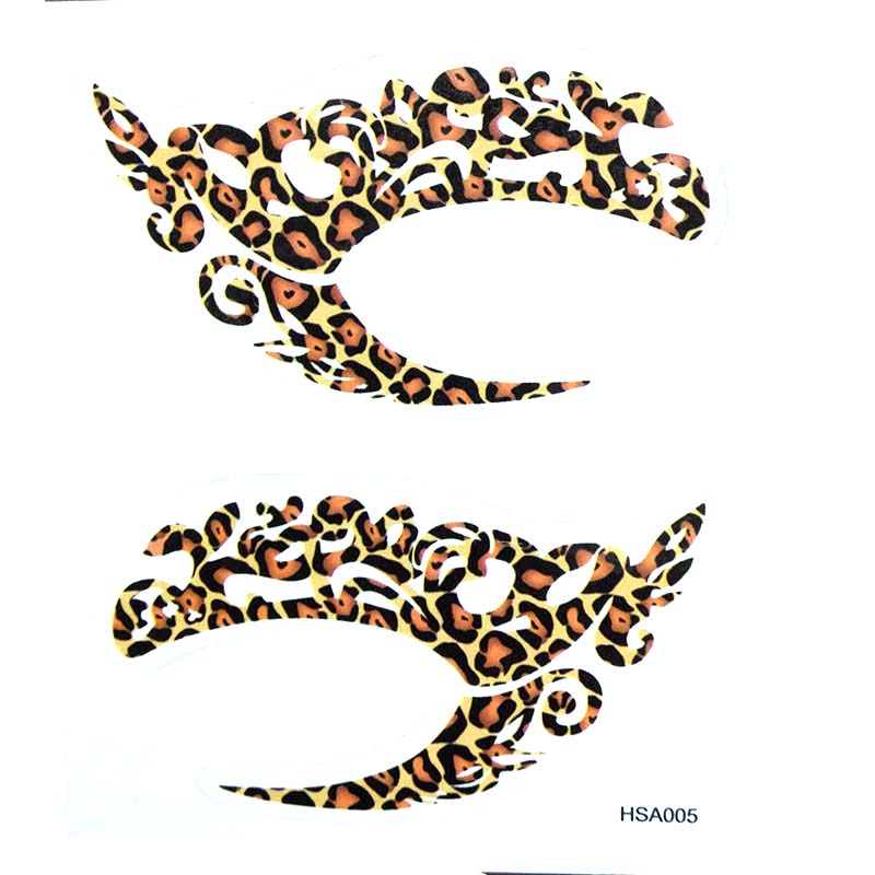 HSA005 Lady's party Leopard pattern left and right eye temporary tattoo sticker