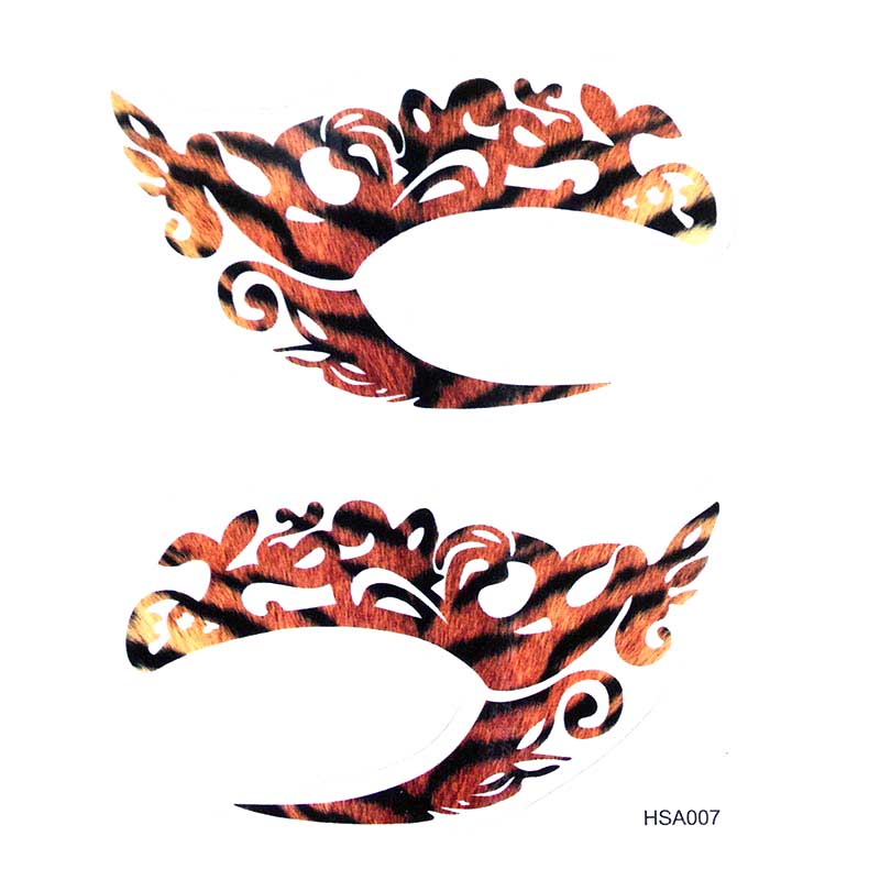 HSA007 Lady's party Tiger pattern left and right eye temporary tattoo sticker