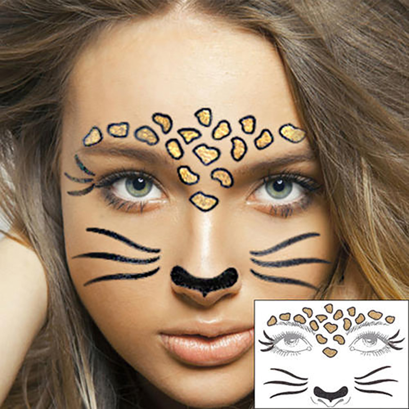 FST-07 Wholesales Face Decoration Pattern Of Cat Face Sticker