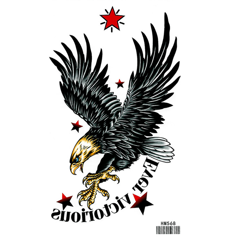 HM568 Waterproof Temporary Eagle Tattoo Sticker for men of Chest