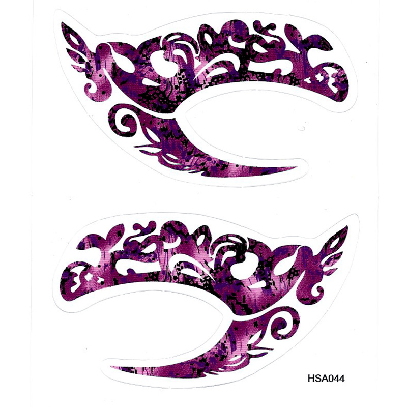 HSA044 purple color temporary eye tattoo left and right eye in 1piece for ladys
