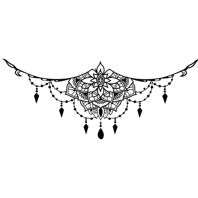 XGT001-020 sternum tattoo sticker Waist and Abdomen Tattoo Stickers