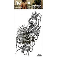 HM1054 new fashion grey lace rose flower arm tattoo sticker