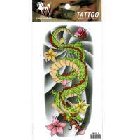 HM1011 Green dragon flower arm tattoo sticker for men and women
