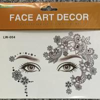 LW-004 Silver flower face tattoo sticker for adult