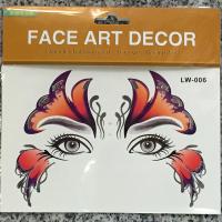 LW-006 silver red womens temporary face tattoo sticker for party