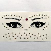 DG017 Face Jewels Rhinestones Adhesive Crystal Face Beauty Glitter gold Art five-star Eye sticker