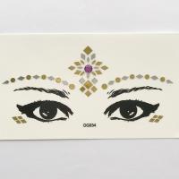 DG034 Purple acrylic diamond golden silver face self-adhesive make up sticker cosplay face sticker