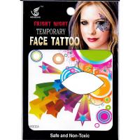 HSE32 8xcm fright night temporary face tattoo colored five-star single eye tattoo sticker