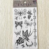 HM082 black butterfly  tattoo sticker