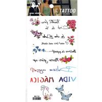 HM1154 mini flower butterfly rabbit english text tempoary tattoo sticker for girl