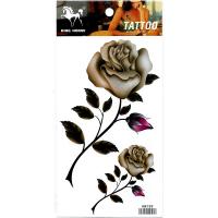 HM189 Grey color big and small rose chest tattoo sticker for girl