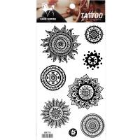 HM791 black color eight different size flower girls neck tattoo stickers