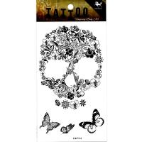 HM934 black Abstract flowers butterfly girls temporary tattoo sticker