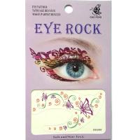 HSA085 Purple butterfly Blue circle temporary eye tatttoo sticker