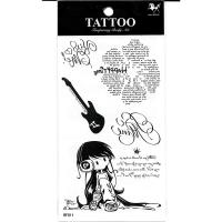 RF11 waterproof temporary black english text tattoo sticker listen music girl fake tattoo sticker